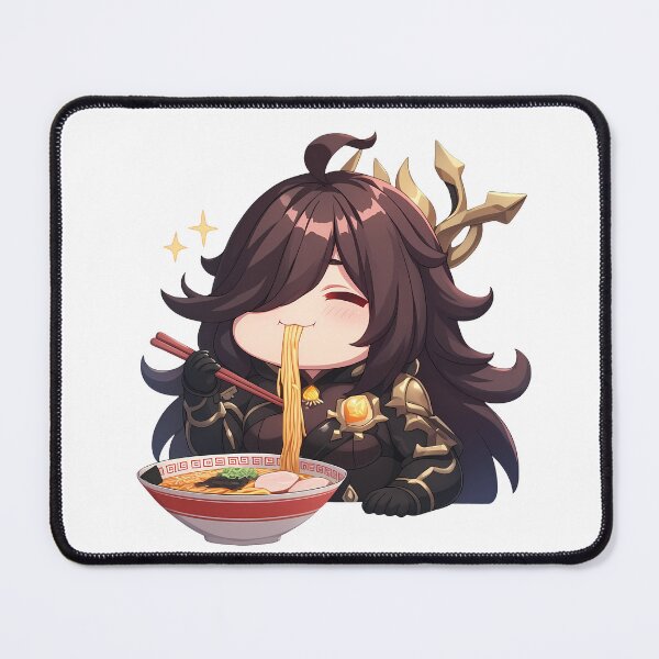 Item preview, Albedo Chibi Alchemist Eating Ramen Genshin Impact Anime designed and sold by Raslbazola.
