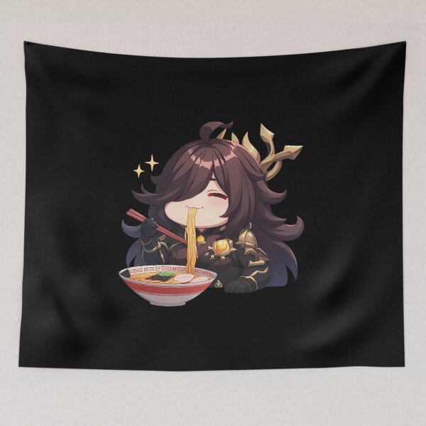 Item preview, Albedo Chibi Alchemist Eating Ramen Genshin Impact Anime designed and sold by Raslbazola.