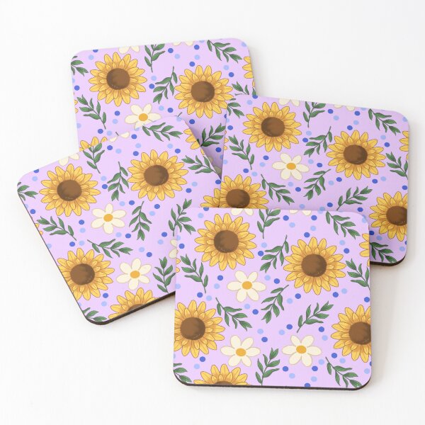 Item preview,  Sunflowers and Daisies Purple Pattern designed and sold by CandyAppleCats.