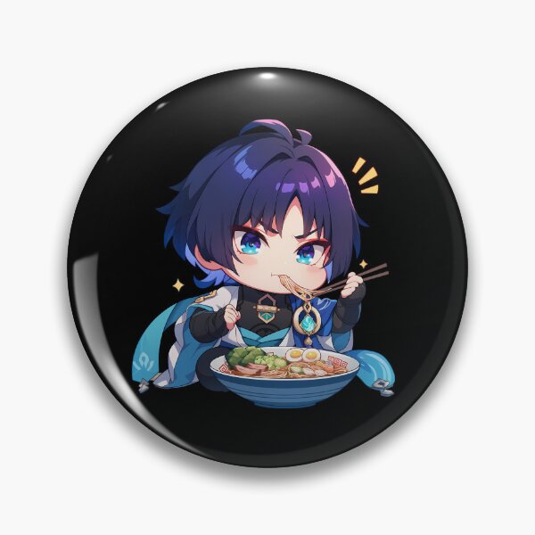 Item preview, Wanderer Genshin Impact Kawaii Ramen Chibi Anime Boy Delight designed and sold by Raslbazola.