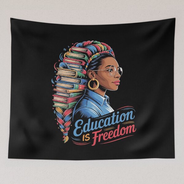 Item preview, Education Is Freedom Black Teacher Books Black History Month 1  designed and sold by THagBlue.