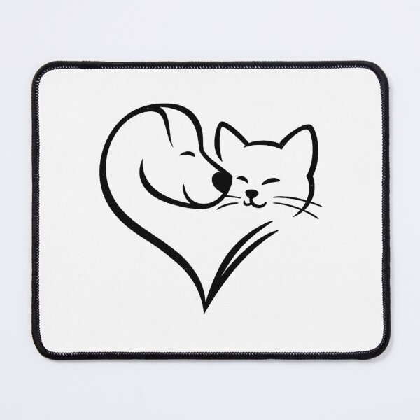 Item preview, Cute Cat And Dog Heart Pet Lover Design designed and sold by Clothesbest.
