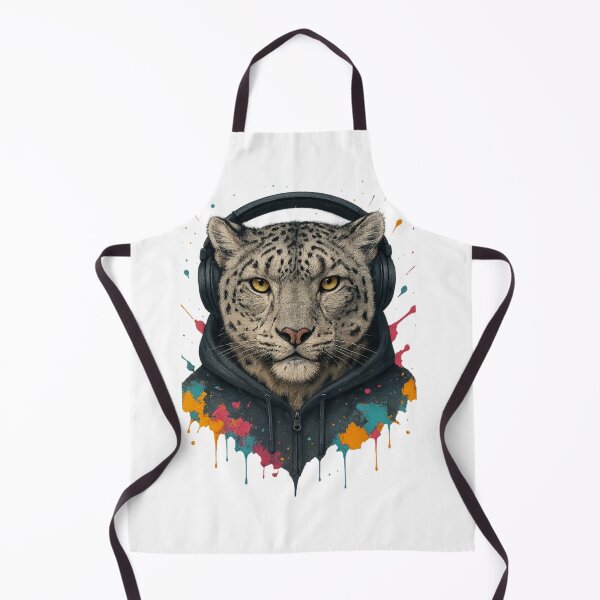 Item preview, Arctic Tempo – Snow Leopard with Headphones & Hoodie (Color Splash Street Art) designed and sold by thtCMRAguy.