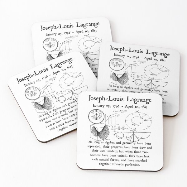 Item preview, Nerdy Vintage Joseph-Loius Lagrange Quote As Long as Algebra and Geometry Have Been Separated Math Science Teacher Black Text designed and sold by MathWare MathClips.