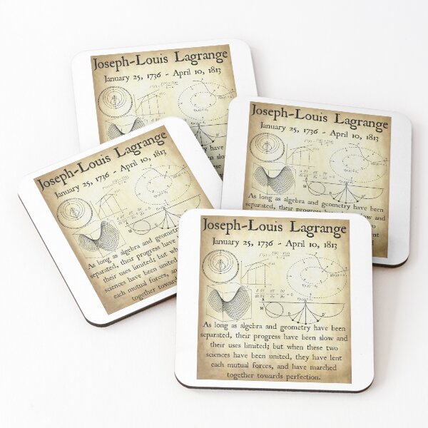 Item preview, Nerdy Vintage Joseph-Loius Lagrange Quote As Long as Algebra and Geometry Have Been Separated Math Science Teacher Black Text Parchment designed and sold by MathWare MathClips.