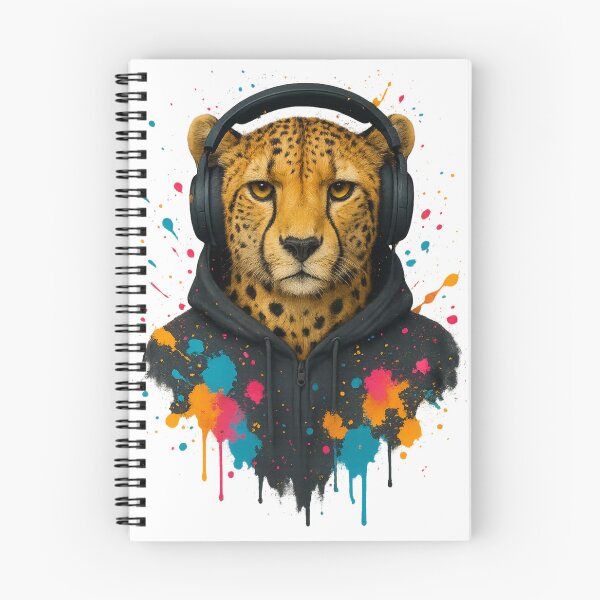Item preview, Speed Beats – Cheetah with Headphones & Hoodie (Color Splash Street Art) designed and sold by thtCMRAguy.