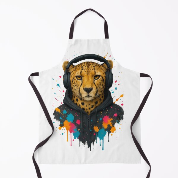 Item preview, Speed Beats – Cheetah with Headphones & Hoodie (Color Splash Street Art) designed and sold by thtCMRAguy.