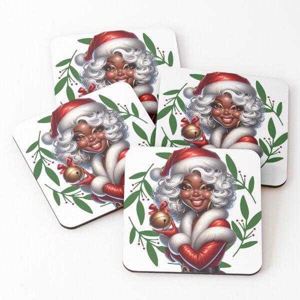 Item preview, Stylish Black Woman in Santa Outfit | Christmas Cheer Art designed and sold by Lulunza.
