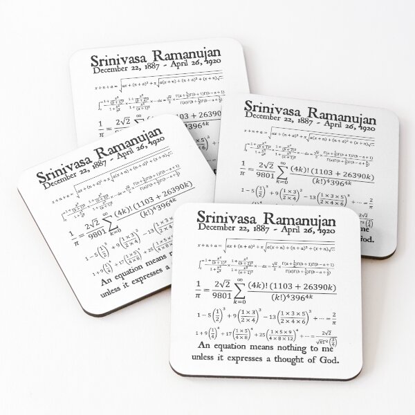 Item preview, Nerdy Vintage Srinivasa Ramanujan Quote An Equation Means Nothing to Me Unless it Expresses a Thought of God Math Science Teacher Black Text designed and sold by MathWare MathClips.