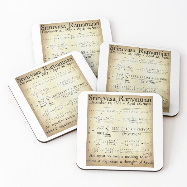 Item preview, Nerdy Vintage Srinivasa Ramanujan Quote An Equation Means Nothing to Me Unless it Expresses a Thought of God Math Science Teacher Black Text Parchment designed and sold by MathWare MathClips.