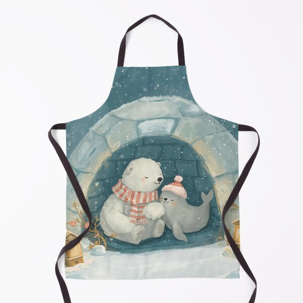 Item preview, Igloo Warmth – Polar Bear and Seal Sharing a Cozy Moment designed and sold by WildlifeWhimsy.