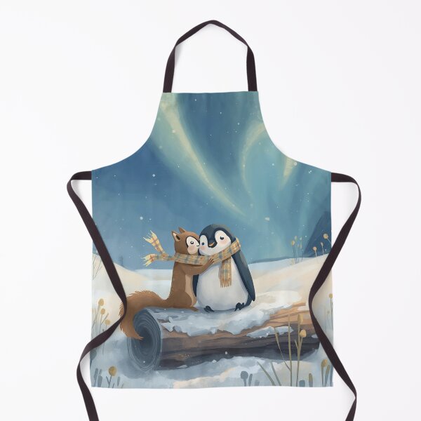 Item preview, Love Across Poles – Flying Squirrel and Emperor Penguin in Winter Bliss designed and sold by WildlifeWhimsy.