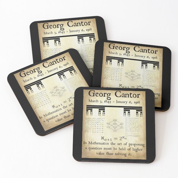 Item preview, Nerdy Vintage Georg Cantor In Mathematics the Art of Proposing a Question Math Science Teacher Black Text Parchment designed and sold by MathWare MathClips.