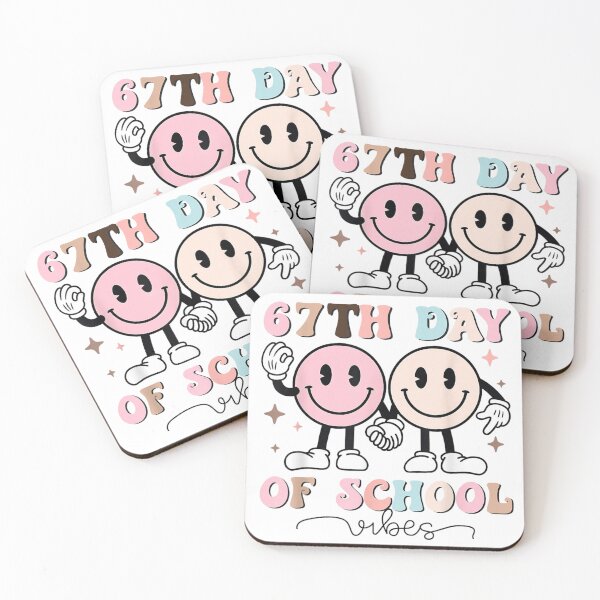 Item preview, 67th Day of School Vibes Retro Smiley Face Happy Student Teacher designed and sold by Chaya Reid.