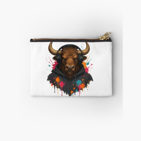 Item preview, Bass Bison – Bison/Buffalo with Headphones & Hoodie (Color Splash Street Art) designed and sold by thtCMRAguy.