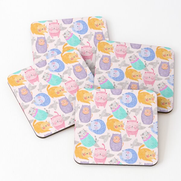 Item preview, Tuna Cats Illustrated Pattern designed and sold by Monie Illustrates.