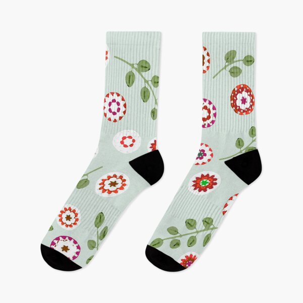 Item preview, Red Crochet Floral Pattern With Mint Green Background designed and sold by EganStreet.