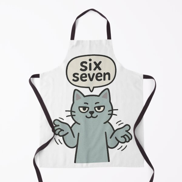 Item preview, Funny Cat Saying Six Seven Shrugging Cartoon Kitten Meme designed and sold by YubitaLeLe.