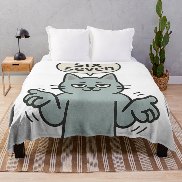Item preview, Funny Cat Saying Six Seven Shrugging Cartoon Kitten Meme designed and sold by YubitaLeLe.