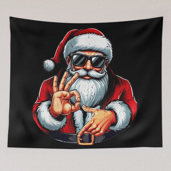 Item preview, Cool Santa Claus Sunglasses Okay Hand Sign Christmas Swag Art designed and sold by HuserPiri.