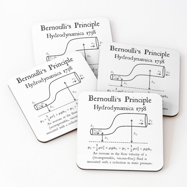 Item preview, Nerdy Vintage Bernoulli's Principle Hydrodynamica Math Science Teacher Black Text designed and sold by MathWare MathClips.