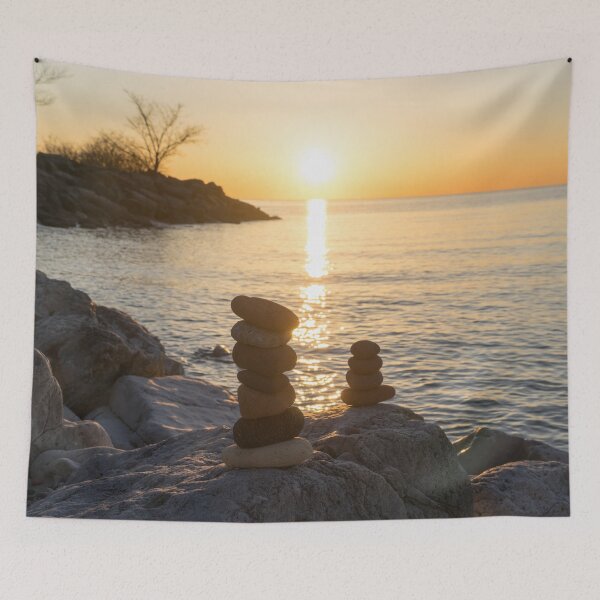 Item preview, Serene Sunrise Over Rock Stacks designed and sold by Georgia Mizuleva.
