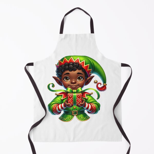 Item preview, Adorable African American Elf Holding Gift | Christmas Art designed and sold by Lulunza.