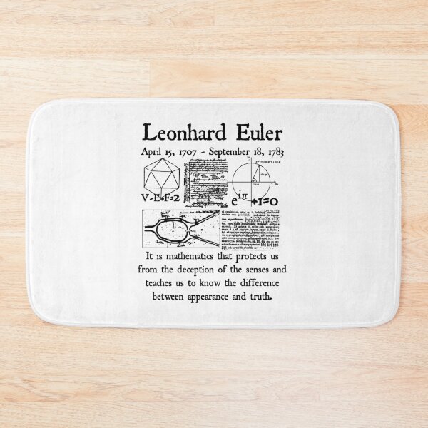 Item preview, Nerdy Vintage Leonard Euler Quote It is Mathematics that Protects Us Math Science Teacher Black Text designed and sold by MathWare MathClips.