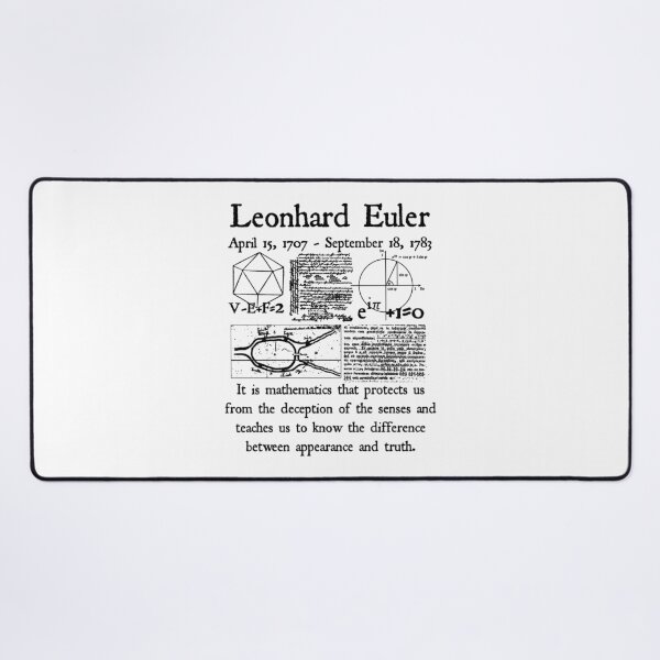 Item preview, Nerdy Vintage Leonard Euler Quote It is Mathematics that Protects Us Math Science Teacher Black Text designed and sold by MathWare MathClips.