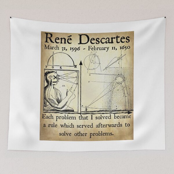 Item preview, Nerdy Vintage Rene Descartes Quote Each Problem that I Solved Became a Rule Math Science Teacher Black Text Parchment designed and sold by MathWare MathClips.