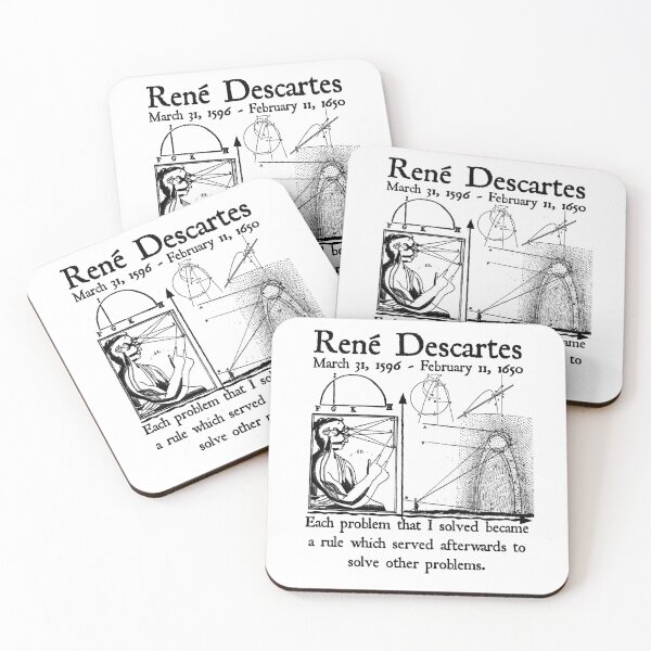 Item preview, Nerdy Vintage Rene Descartes Quote Each Problem that I Solved Became a Rule Math Science Teacher Black Text designed and sold by MathWare MathClips.
