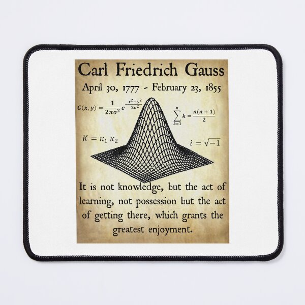Item preview, Nerdy Vintage Carl Friedrich Gauss Quote It is not Knowledge but the Act of Learning Math Science Teacher Black Text Parchment designed and sold by MathWare MathClips.
