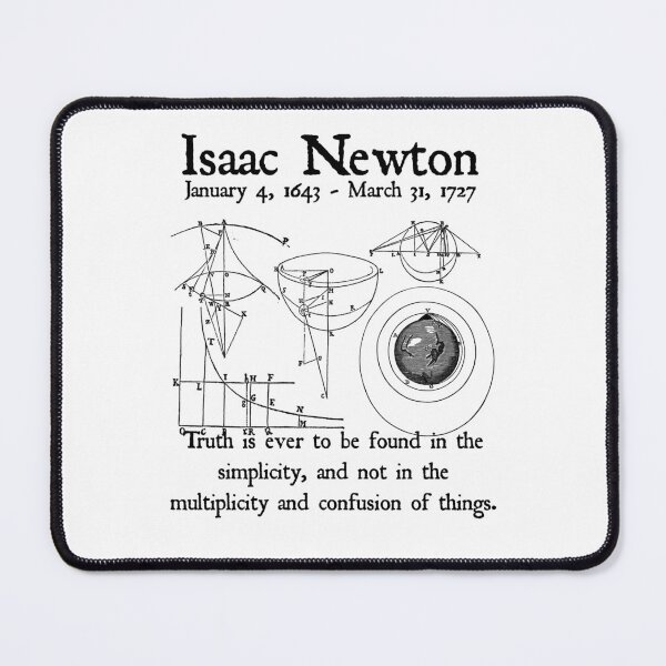 Item preview, Nerdy Vintage Isaac Newton Quote Truth is Ever to be Found in the Simplicty Math Science Teacher Black Text designed and sold by MathWare MathClips.