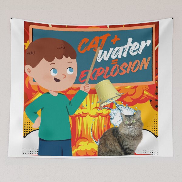 Item preview, Cat + Water = Explosion designed and sold by MableMATHis.