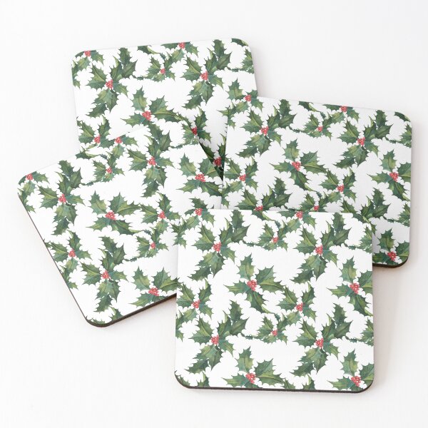 Item preview, Funda para iPhone con estampado navideño de acebo y hojas en acuarela designed and sold by FestivityFinds.