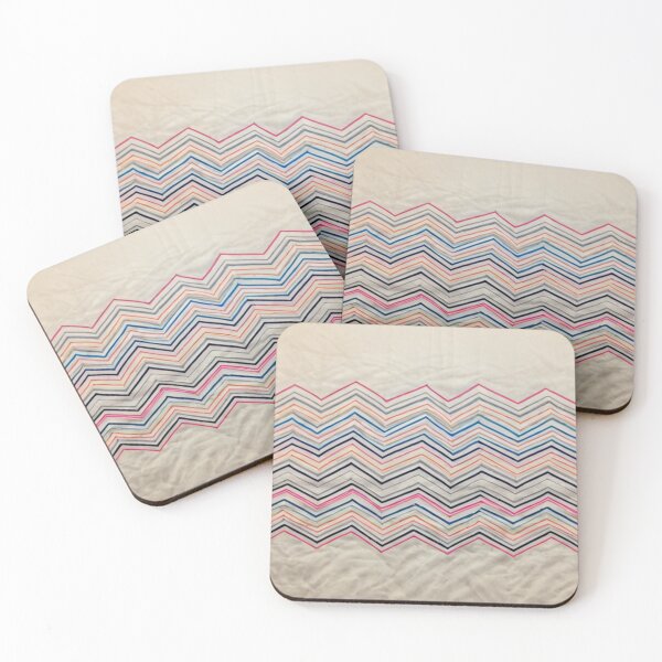 Item preview, Pastel chevron zigzag textile pattern on beige fabric designed and sold by SassyArtistry.