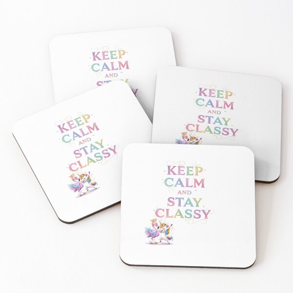 Item preview, KEEP CALM AND STAY CLASSY - Rainbow Watercolor Flamingo & Unicorn designed and sold by ArtisticDesignsbyLinda.