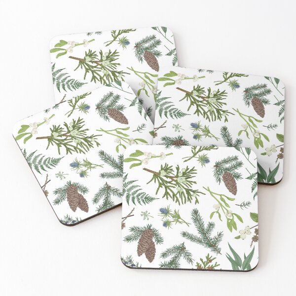 Item preview, Botanical Christmas Pine, Mistletoe, and Fern Pattern - Nature-Inspired Holiday Throw Pillow designed and sold by FestivityFinds.