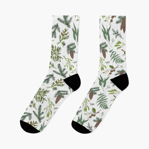 Item preview, Botanical Christmas Pine, Mistletoe, and Fern Pattern - Nature-Inspired Holiday Throw Pillow designed and sold by FestivityFinds.