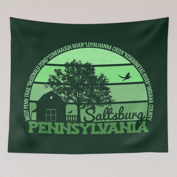 Item preview, Saltsburg Pennsylvania Sunset Retro Vintage Local Pride Logo designed and sold by CRHPOD20.
