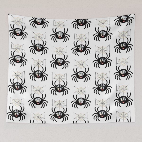 Item preview, Cute Kawaii Spider: Adorable Character with Colorful Eyes & Rainbow Web designed and sold by RudArtAI.