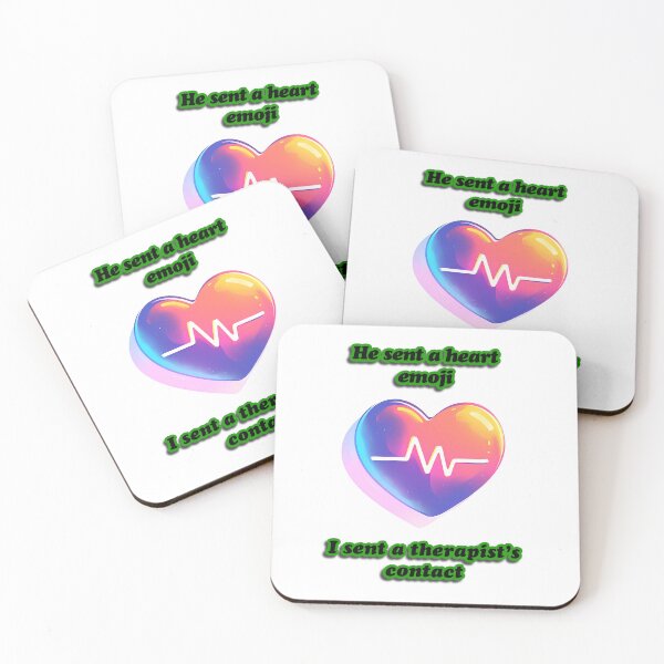 Item preview, “He sent a heart emoji. I sent a therapist’s contact.” Heart and ECG design designed and sold by TR_fairydesigns.
