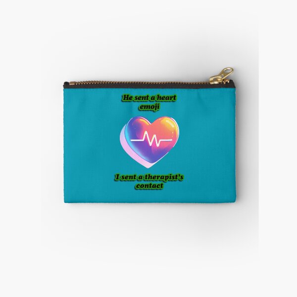 Item preview, “He sent a heart emoji. I sent a therapist’s contact.” Heart and ECG design designed and sold by TR_fairydesigns.