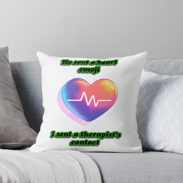 Item preview, “He sent a heart emoji. I sent a therapist’s contact.” Heart and ECG design designed and sold by TR_fairydesigns.
