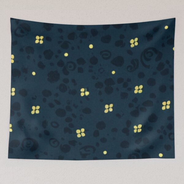 Item preview, Dark blue seamless pattern with yellow floral dots designed and sold by SassyArtistry.