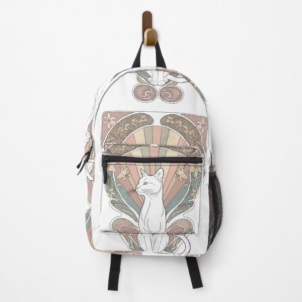 Item preview, Minimalist White Cat – Art Nouveau Elegance designed and sold by Cherry Dreams.