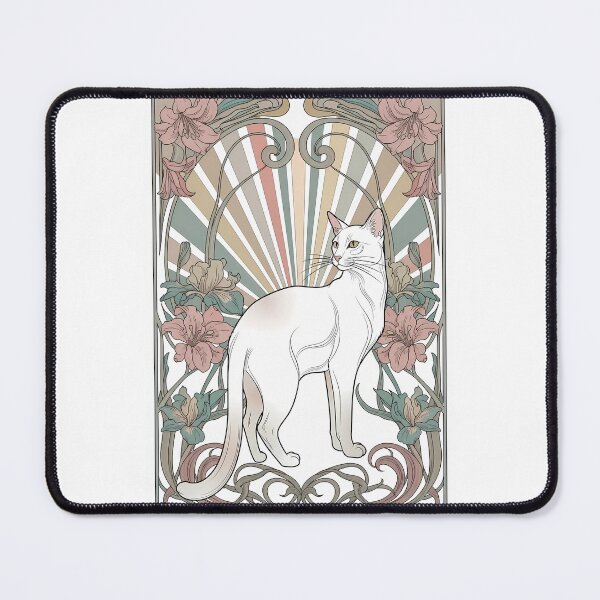 Item preview, Tarot Card White Cat – Art Nouveau Elegance designed and sold by Cherry Dreams.