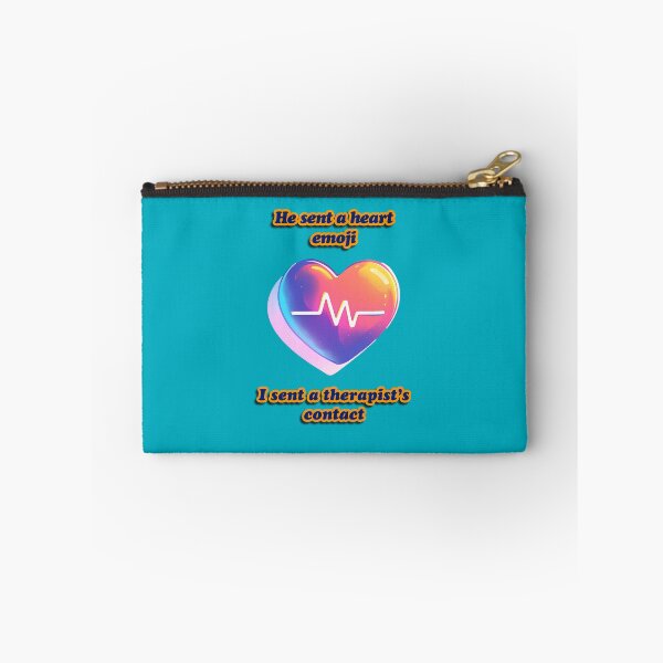 Item preview, “He sent a heart emoji. I sent a therapist’s contact.” Heart and ECG design designed and sold by TR_fairydesigns.