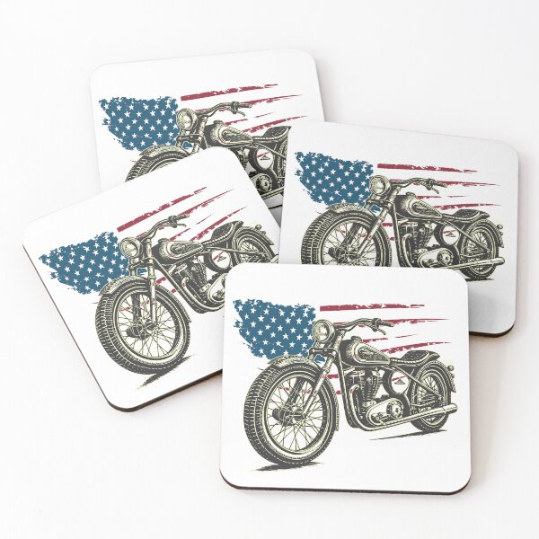 Item preview, “Retro Motorcycle USA Flag Graphic Tee – Vintage Chopper Design” designed and sold by Graphic Botique.