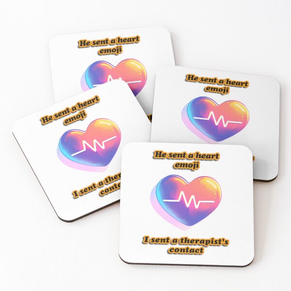 Item preview, “He sent a heart emoji. I sent a therapist’s contact.” Heart and ECG design designed and sold by TR_fairydesigns.